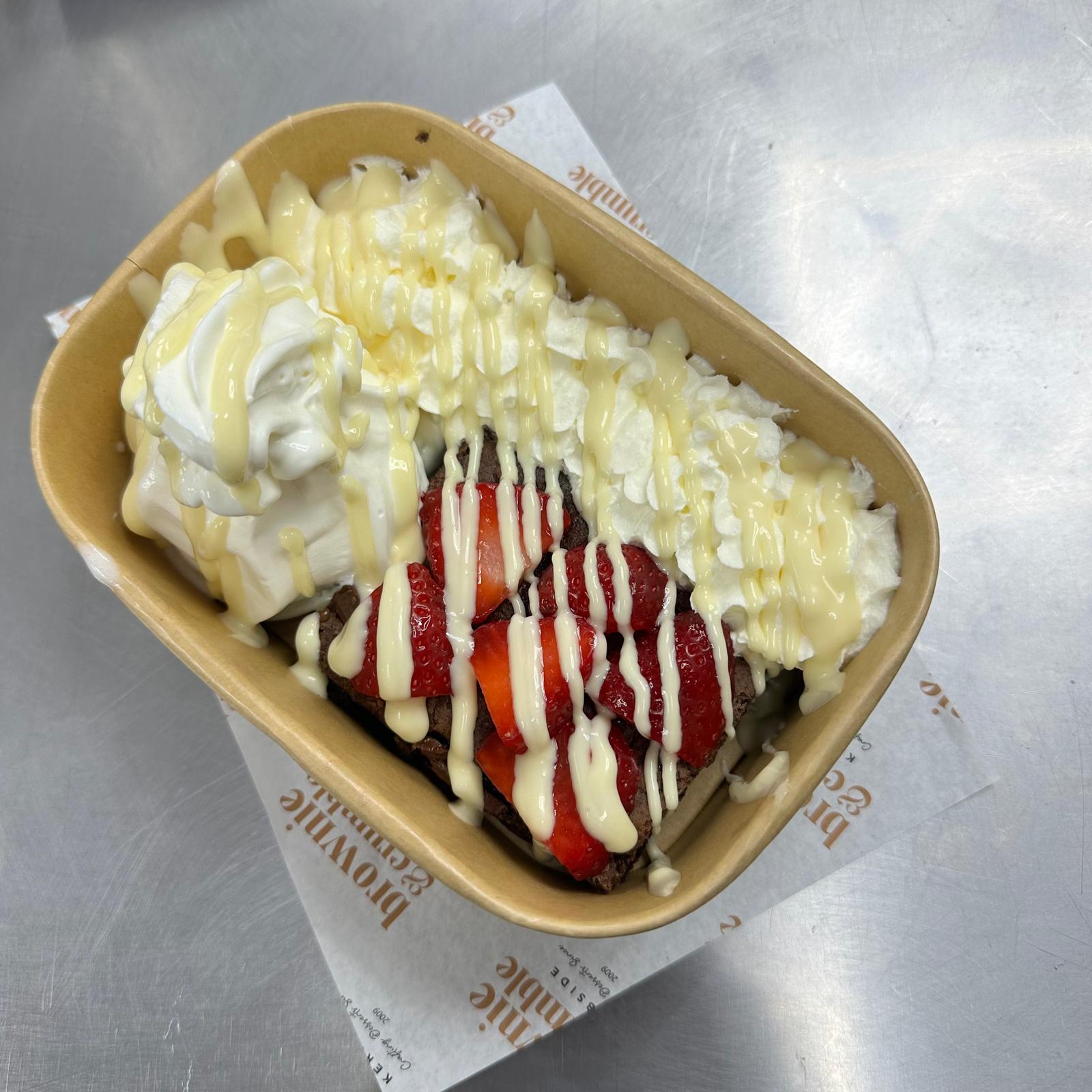 White Chocolate & Strawberry Brownie Tray